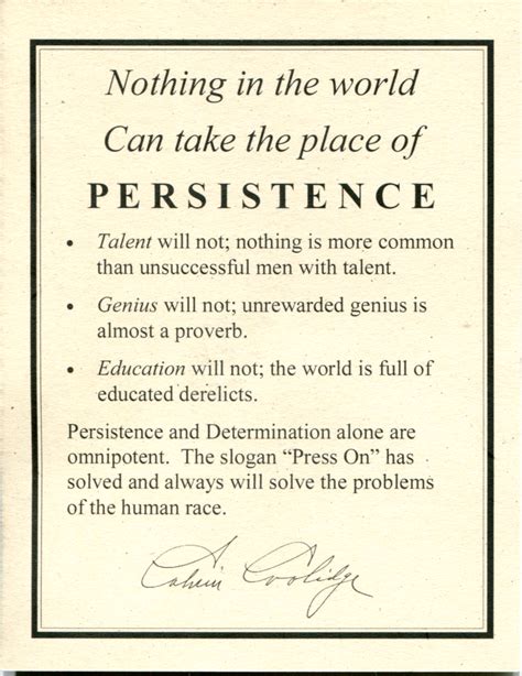 persistence quotes coolidge